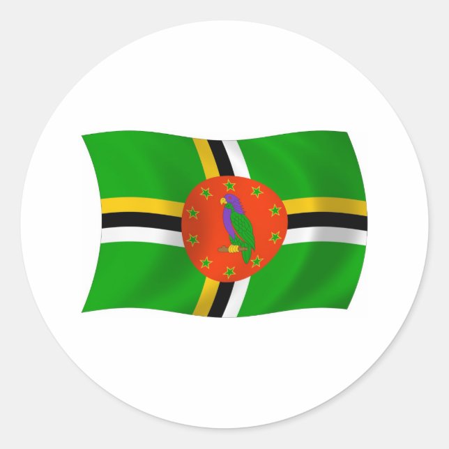 Dominica-Flag-Aufkleber Runder Aufkleber (Vorderseite)