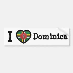Dominica Flag Autoaufkleber