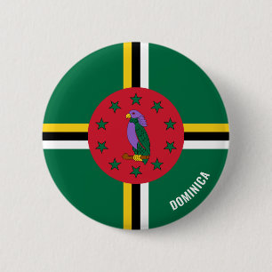 Dominica Flag Charming Patriotic Button