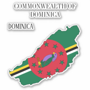 Dominica Flag Charming Patriotic Karte Aufkleber