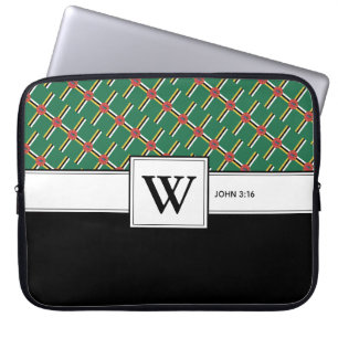 DOMINICA FLAG Christlich Scripting Laptop Monogram Laptopschutzhülle