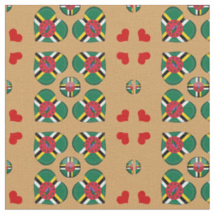 Dominica Flag & Dominica Herz-Mode-Fabrik Stoff