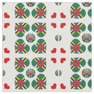 Dominica Flag & Dominica Herz-Mode-Fabrik Stoff