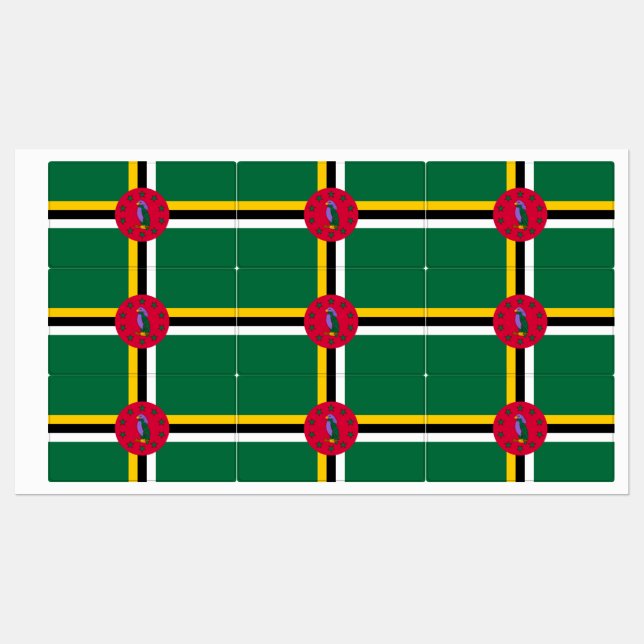 Dominica Flag Etiketten (Blatt)