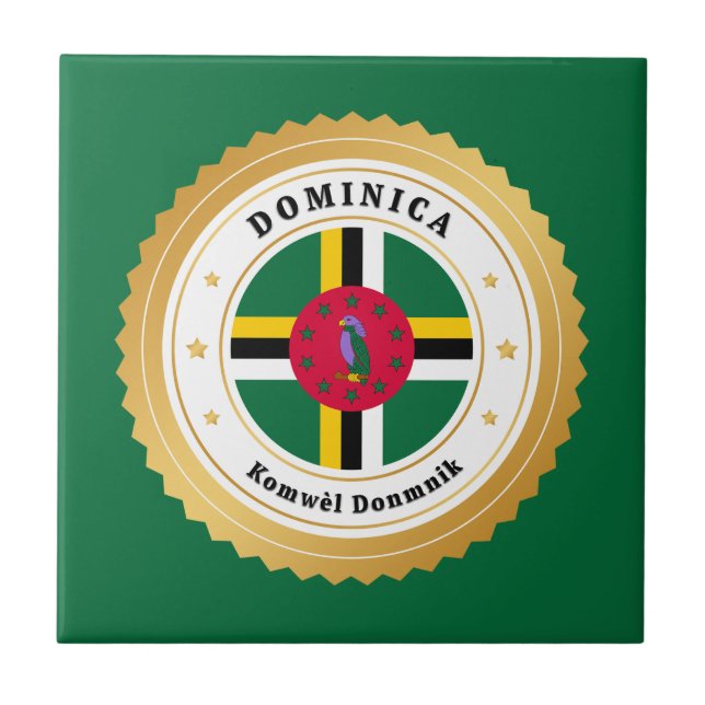 Dominica Flag Fliese (Vorderseite)