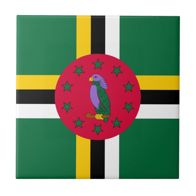 Dominica Flag Fliese (Vorderseite)