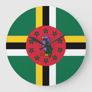 Dominica Flag Große Wanduhr