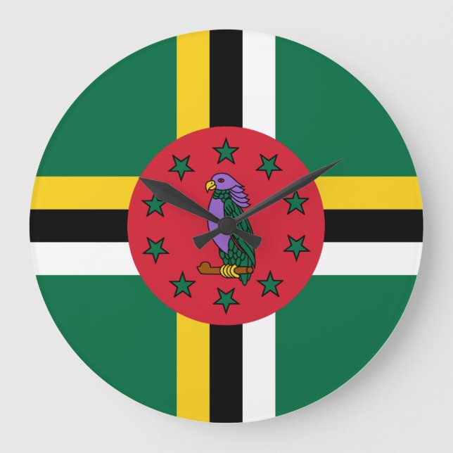 Dominica Flag Große Wanduhr (Vorderseite)