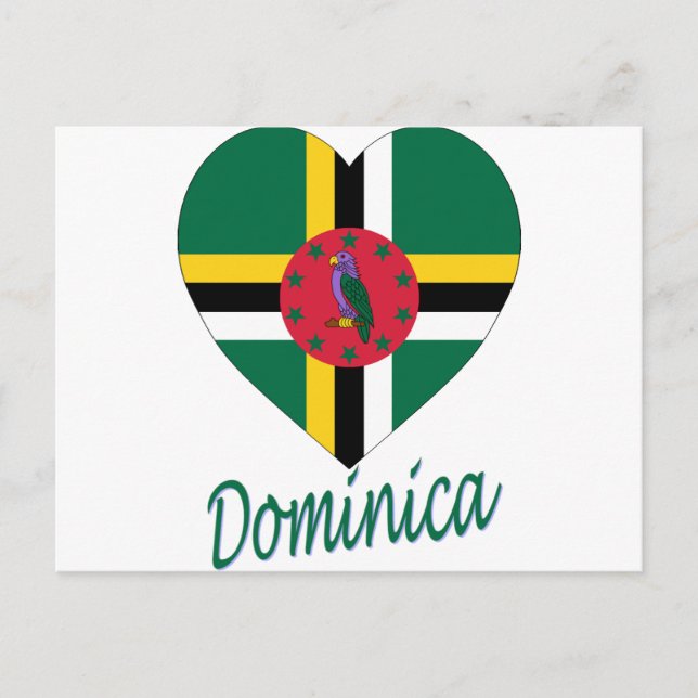 Dominica Flag Herz Postkarte (Vorderseite)