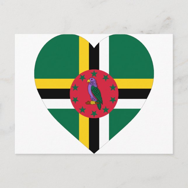 Dominica Flag Herz Postkarte (Vorderseite)