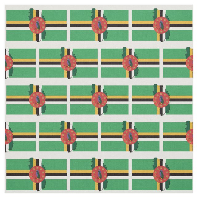 DOMINICA Flag Map Kontur Stoff (Muster)