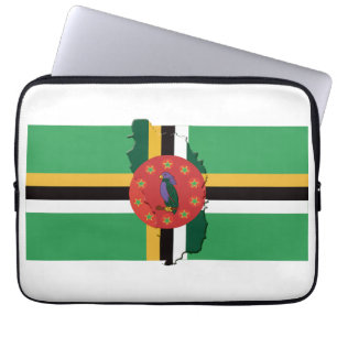 DOMINICA Flag Map Patriotic WHITE Laptopschutzhülle