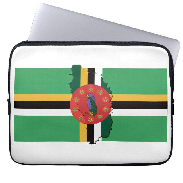 DOMINICA Flag Map Patriotic WHITE Laptopschutzhülle (Vorderseite)