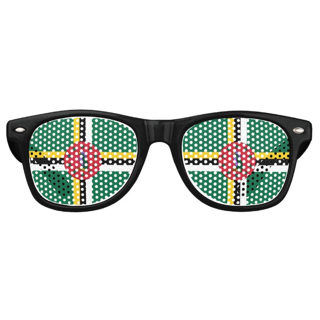 Dominica Flag Party Sonnenbrille (Vorderseite)