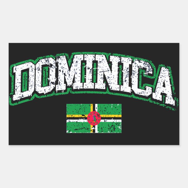 Dominica Flag Rechteckiger Aufkleber (Vorderseite)