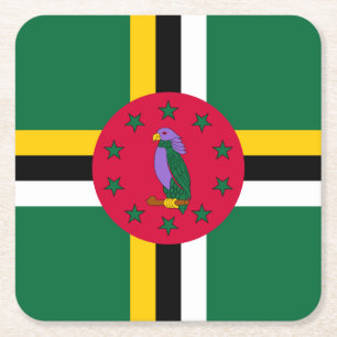 Dominica Flag Rechteckiger Pappuntersetzer