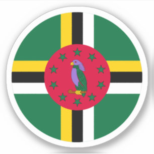 Dominica Flag Round Aufkleber