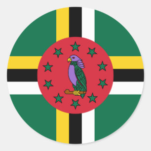 Dominica Flag Runder Aufkleber