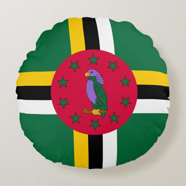 Dominica Flag Rundes Kissen