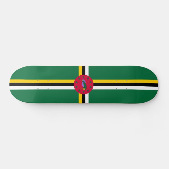 Dominica Flag Skateboard (Horizontal)