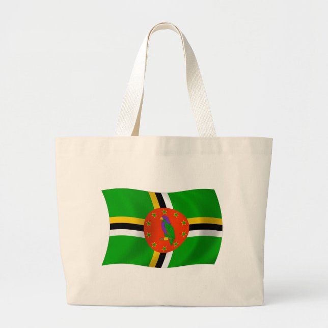 Dominica Flag Tote Bag Jumbo Stoffbeutel (Vorne)