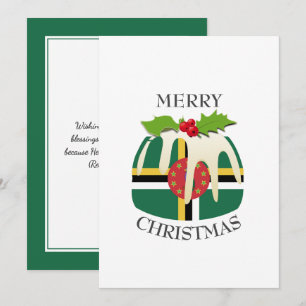 DOMINICA FLAG Weihnachtspudding festlich Feiertagskarte