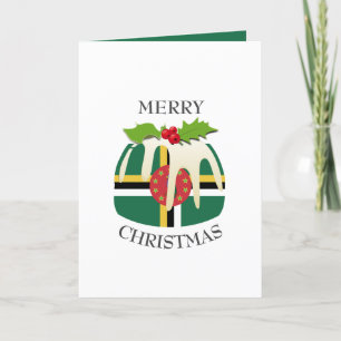 DOMINICA FLAG Weihnachtspudding festlich Feiertagskarte