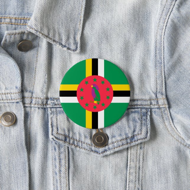 Dominica-Flagge Button (Beispiel)