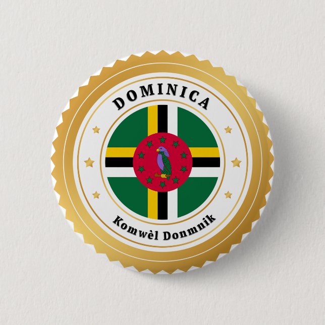 Dominica-Flagge Button (Vorderseite)
