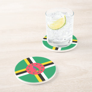 Dominica-Flagge Getränkeuntersetzer