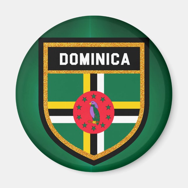 Dominica-Flagge Magnet (Vorne)