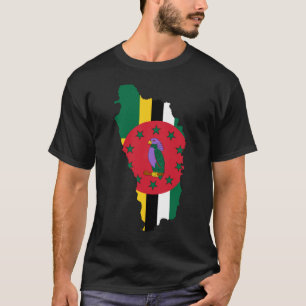 Dominica-Flaggenkarte DM T-Shirt