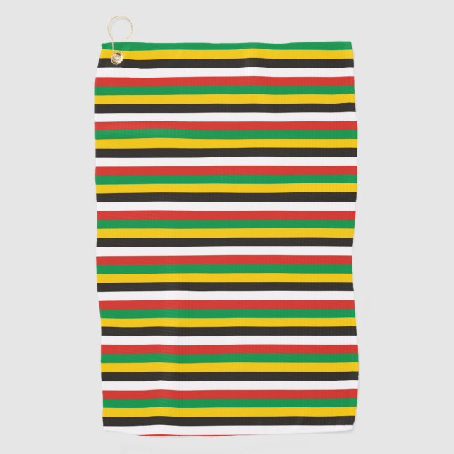 Dominica guyana flag stripes country line pattern  golfhandtuch (Vorderseite)