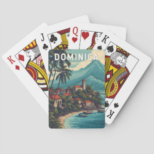 Dominica-Illustration Reise Kunst Vintage Spielkarten