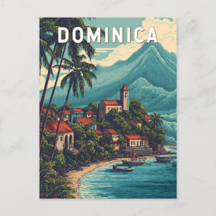 Dominica Illustration Travel Art Vintag Postkarte