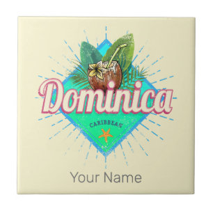 Dominica Karibik Retro Urlaub Vintage Insel Fliese