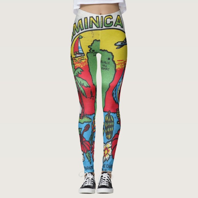 Dominica-Kartensonnenuntergang Wi. Leggings (Vorderseite)