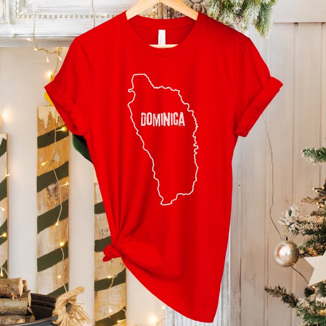 Dominica Landkarte Dominikanische Grenzlinie Kontu T-Shirt (Von Creator hochgeladen)