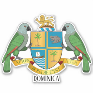 Dominica National Coat of Arms Patriotic Aufkleber