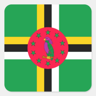 Dominica Quadratischer Aufkleber