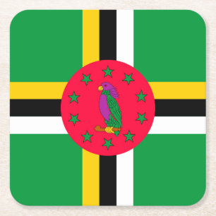 Dominica Rechteckiger Pappuntersetzer