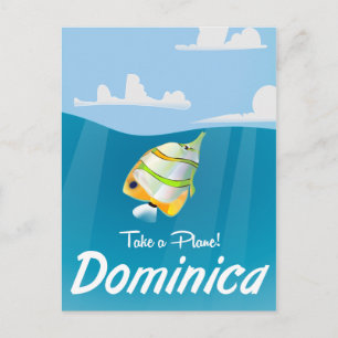 Dominica Retro Reiseplakat. Postkarte