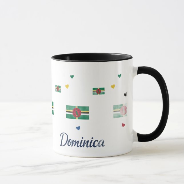 Dominica Roots Pattern Tasse | Karibische Flagge (Rechts)