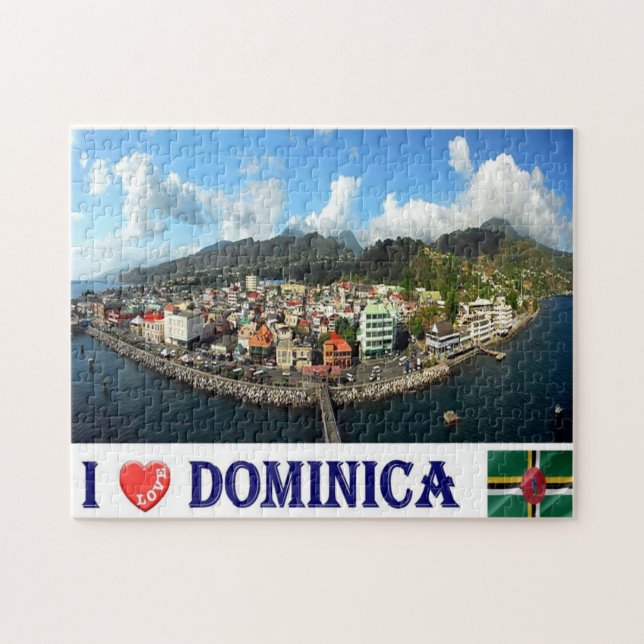 Dominica - Roseau Wide - I Liebe - Puzzle (Horizontal)