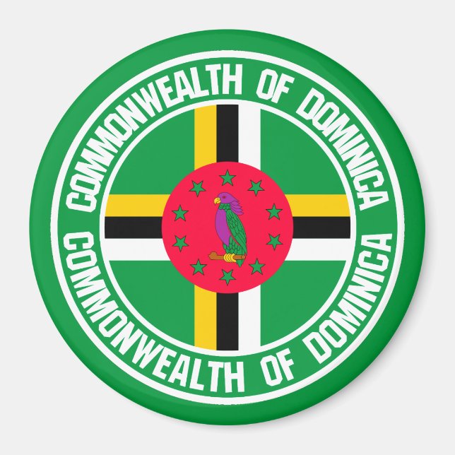 Dominica Round Emblem Magnet (Vorne)