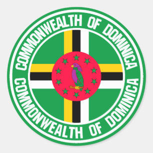 Dominica Round Emblem Runder Aufkleber