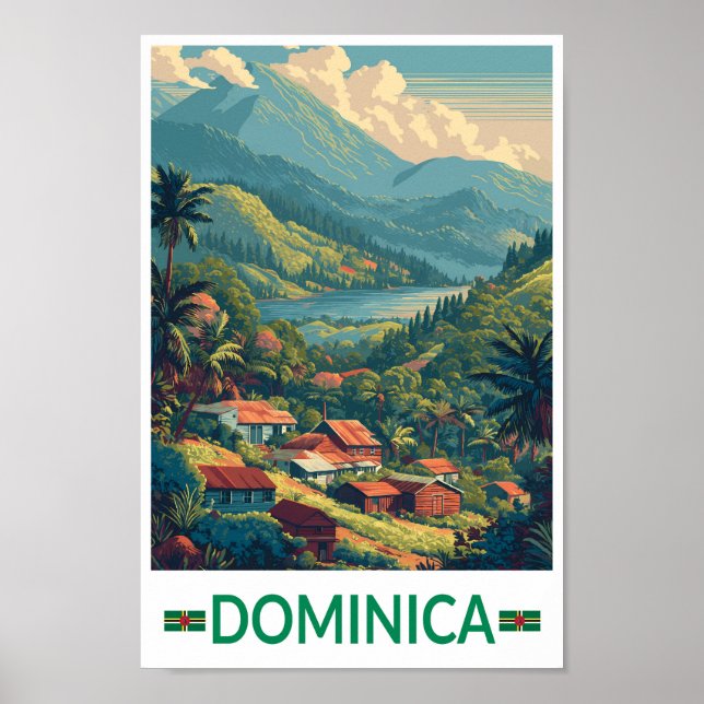 Dominica Travel Art Vintage Poster (Vorne)
