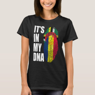 Dominica- und tschadischer Mix-DNA-Flagge-Erbe T-Shirt