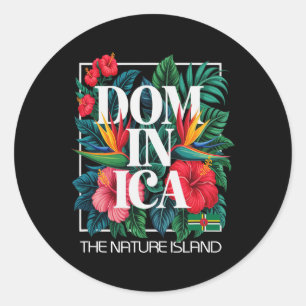 Dominica Urlaubsinsel Westindische Karibik Runder Aufkleber