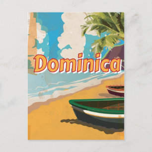 Dominica Vintager Urlaub Poster Postkarte
